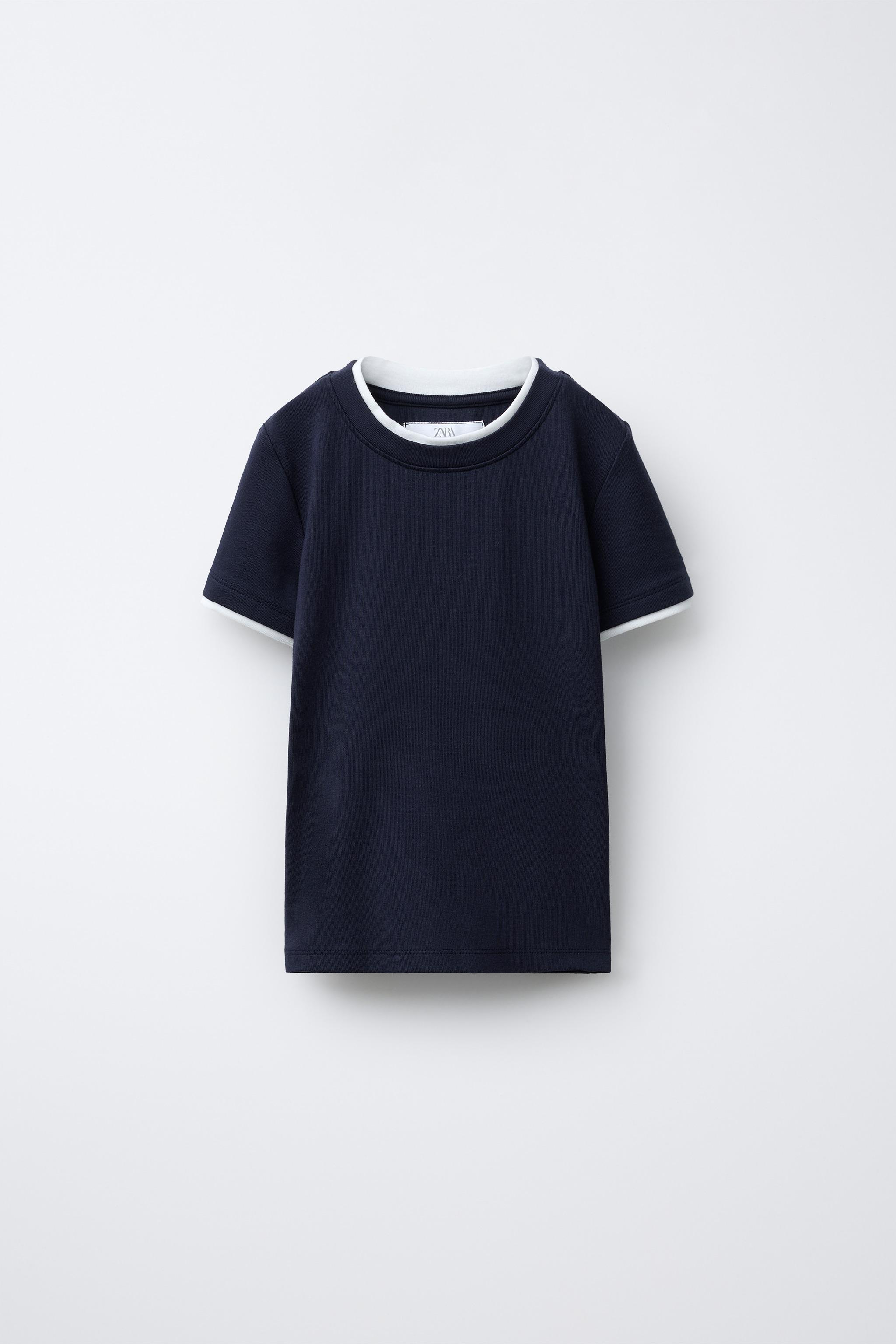 DOUBLE NECK T-SHIRT WITH MODAL